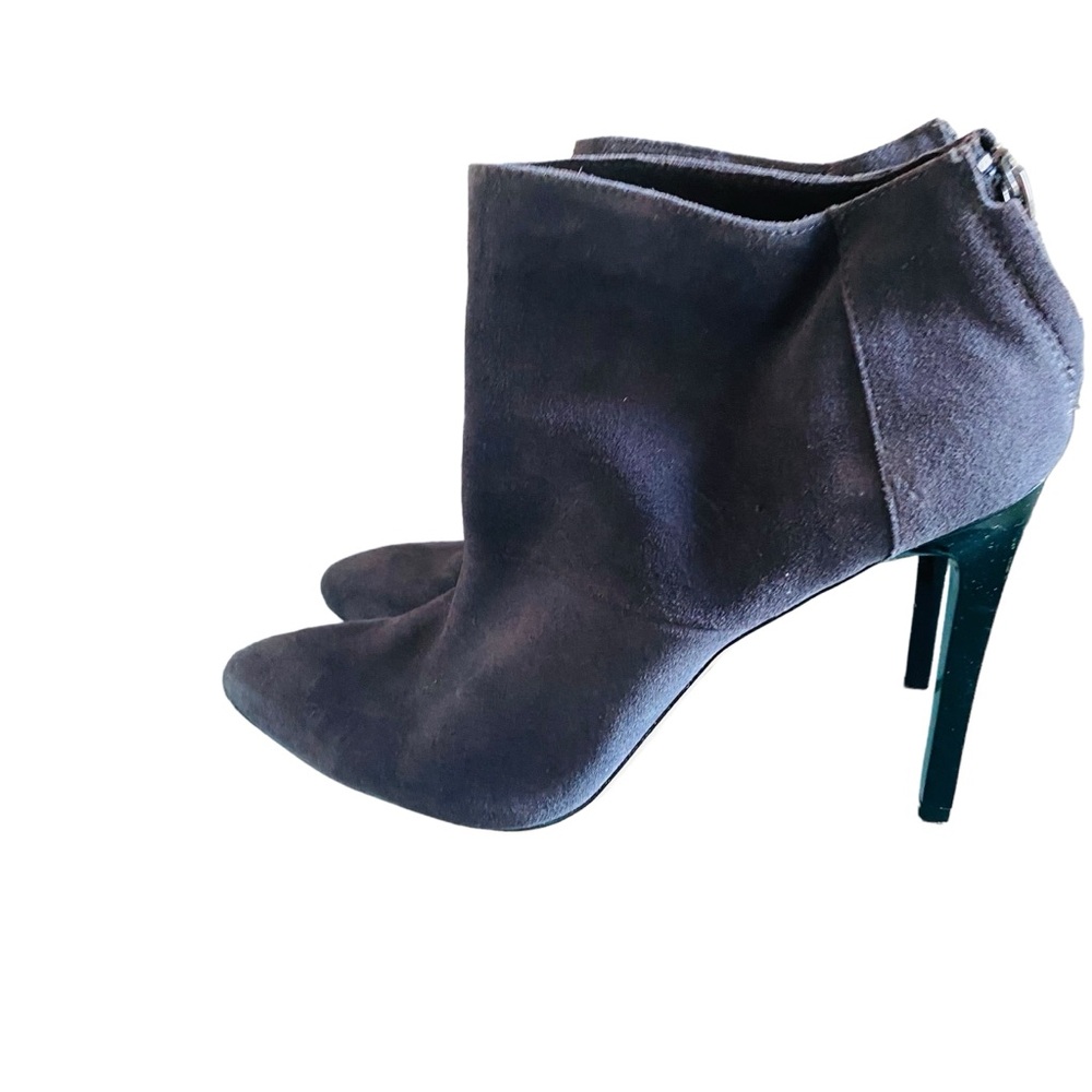 French Connection Grey Suede Pointed Stilleto Heeled Bootie - Picture 2 of 8